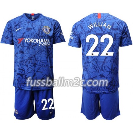 Fußballtrikots Chelsea Willian 22 Kinder Heim Trikotsatz 2019-2020